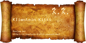 Klimstein Kitti névjegykártya