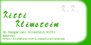 kitti klimstein business card